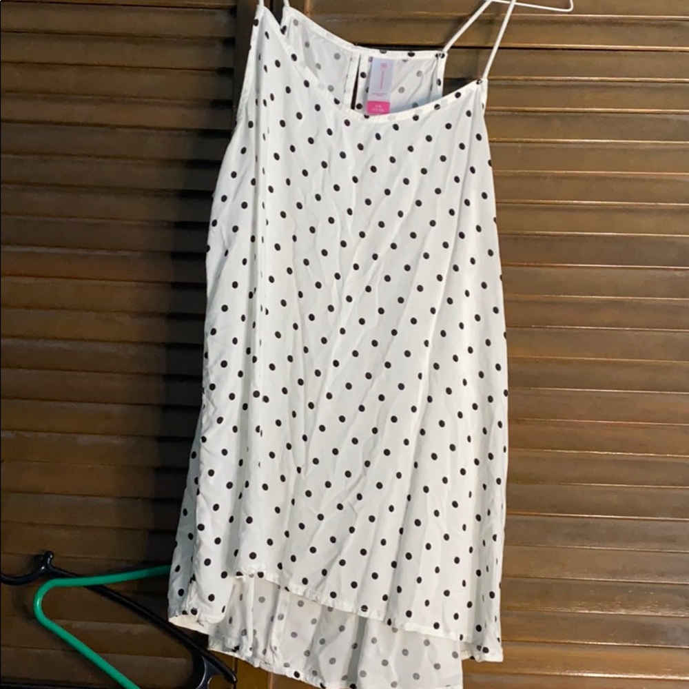 No Boundaries Black and White Polka Dot Tank Top